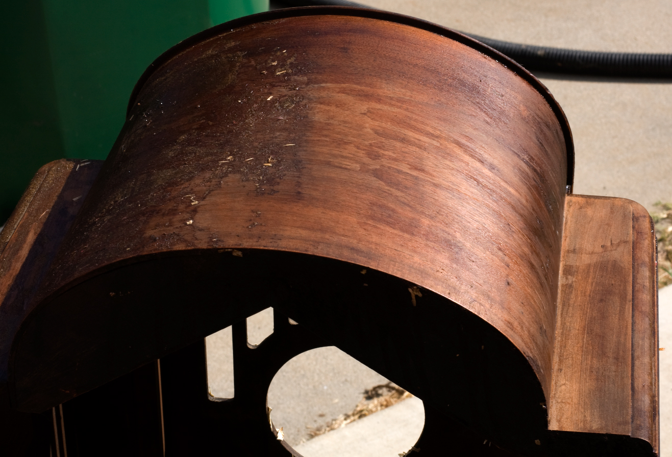 RCA 128 cabinet - top half-stripped